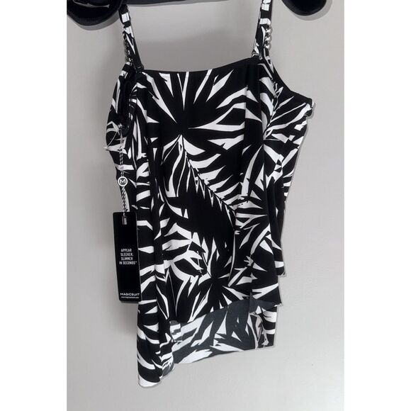 Magicsuit By Miraclesuit Elsa Tankini Top & Bottom Swimsuit Black V Neck Size 10 - Picture 7 of 16
